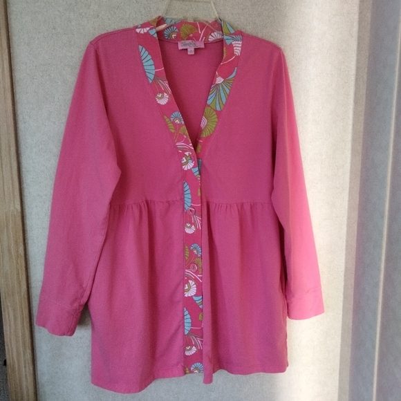 BedHead 100% Cotton Robe Pink and Floral M  Loungewear - Picture 9 of 10